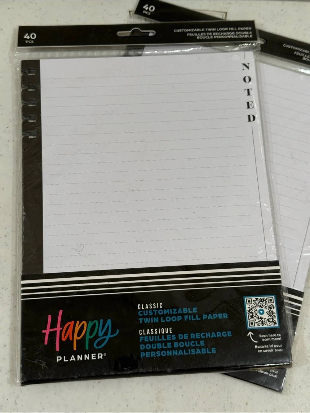 NEW Happy Planner Classic Twin Loop Fill Paper - Noted Lined Refill Trio